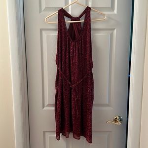 Red and black paisley Dress with twist back Sz M